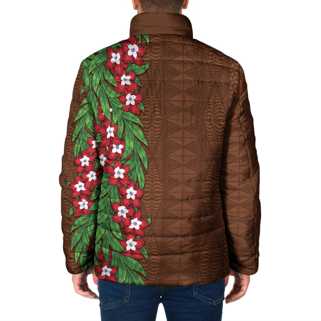 Tonga Language Week Padded Jacket Heilala Floral Brown