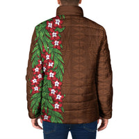 Tonga Language Week Padded Jacket Heilala Floral Brown