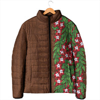 Tonga Language Week Padded Jacket Heilala Floral Brown
