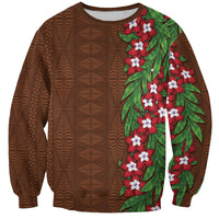 Tonga Language Week Sweatshirt Heilala Floral Brown