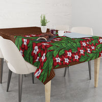 Tonga Language Week Tablecloth Heilala Floral Brown