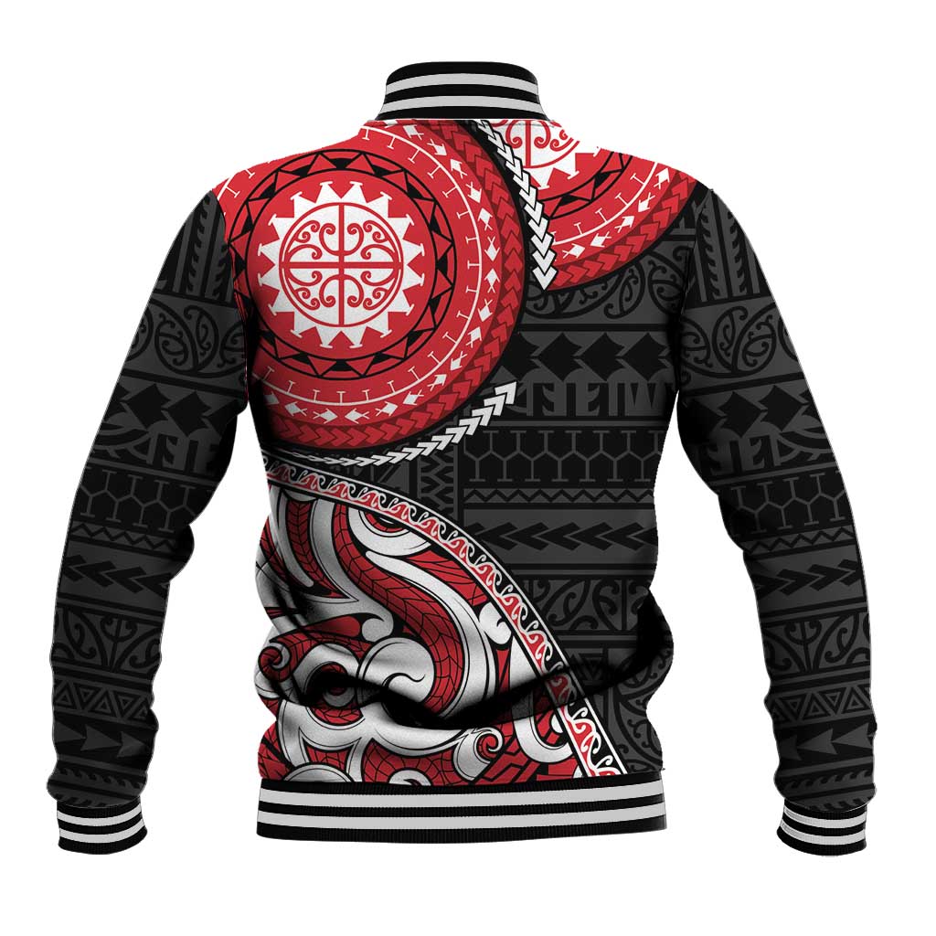New Zealand Red Maori Koru Simple Style Baseball Jacket LT05 - Polynesian Pride