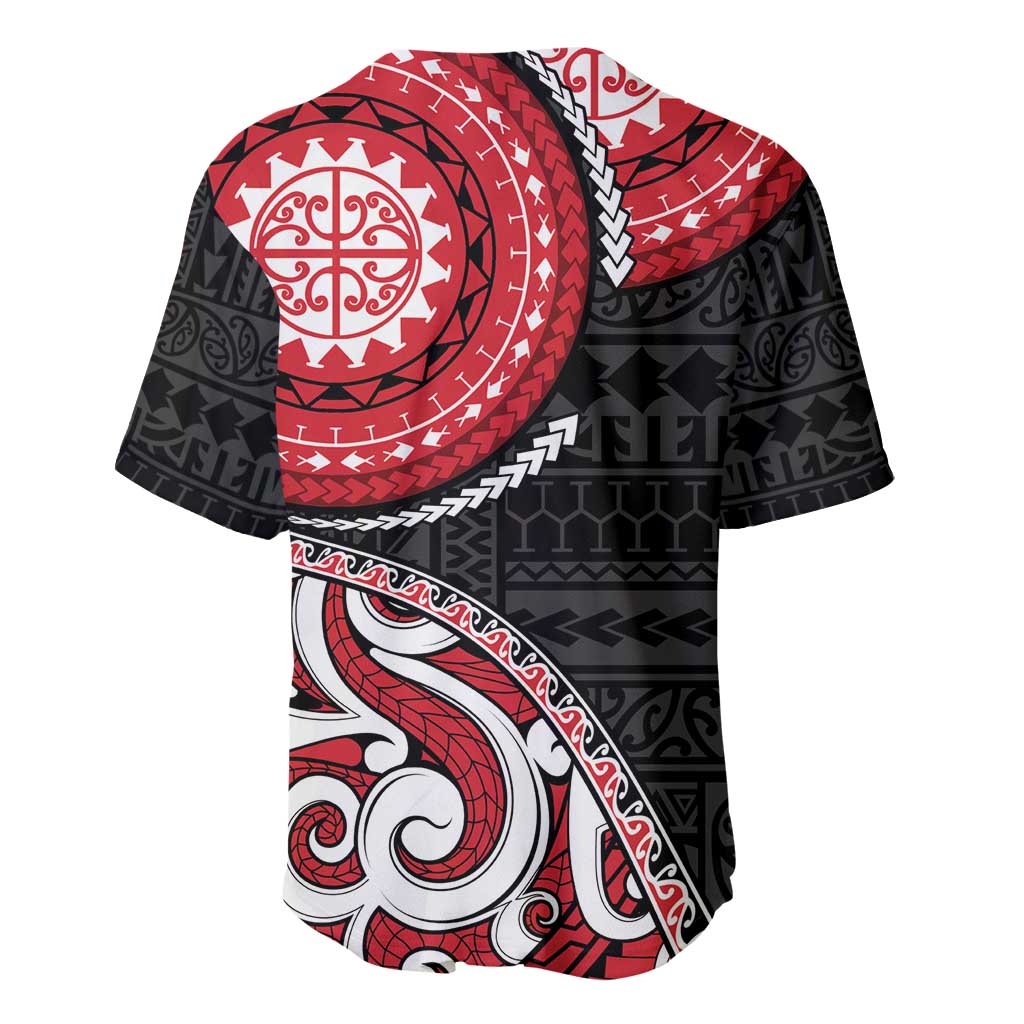 New Zealand Red Maori Koru Simple Style Baseball Jersey LT05 - Polynesian Pride