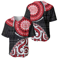 New Zealand Red Maori Koru Simple Style Baseball Jersey LT05 - Polynesian Pride