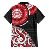 New Zealand Red Maori Koru Simple Style Family Matching Tank Maxi Dress and Hawaiian Shirt LT05 - Polynesian Pride