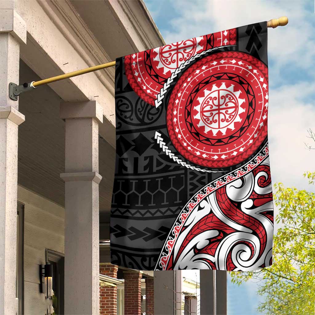 New Zealand Red Maori Koru Simple Style Garden Flag