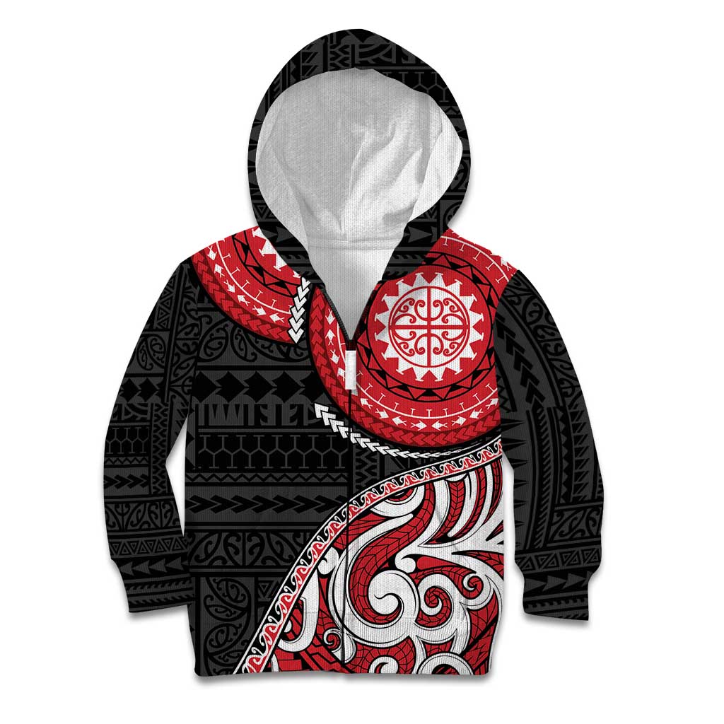 New Zealand Red Maori Koru Simple Style Kid Hoodie