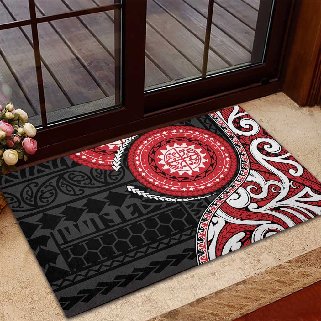 New Zealand Red Maori Koru Simple Style Rubber Doormat