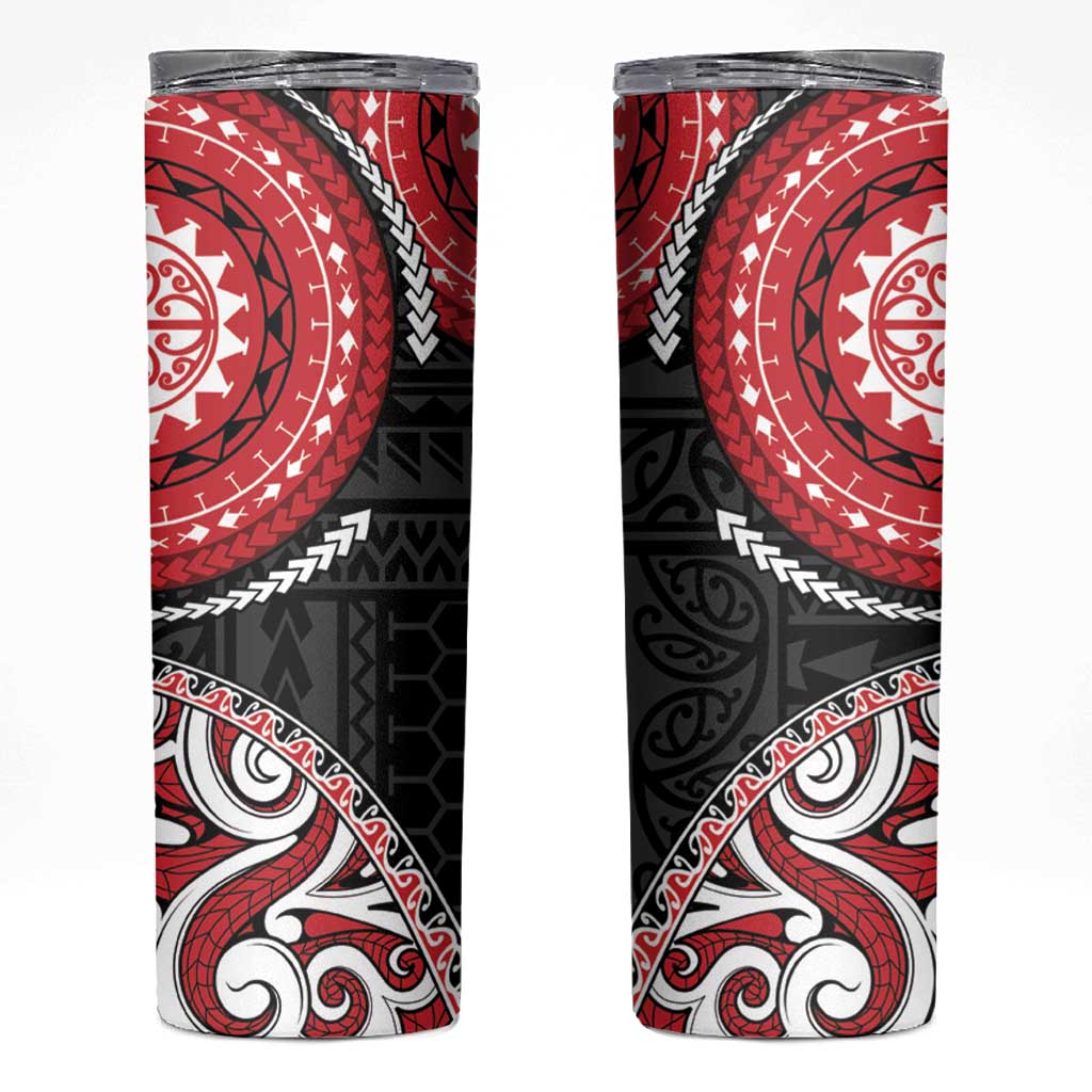 New Zealand Red Maori Koru Simple Style Skinny Tumbler LT05 Red - Polynesian Pride