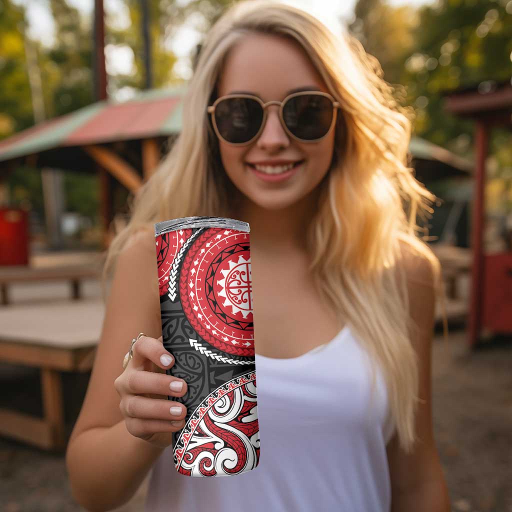 New Zealand Red Maori Koru Simple Style Skinny Tumbler LT05 - Polynesian Pride