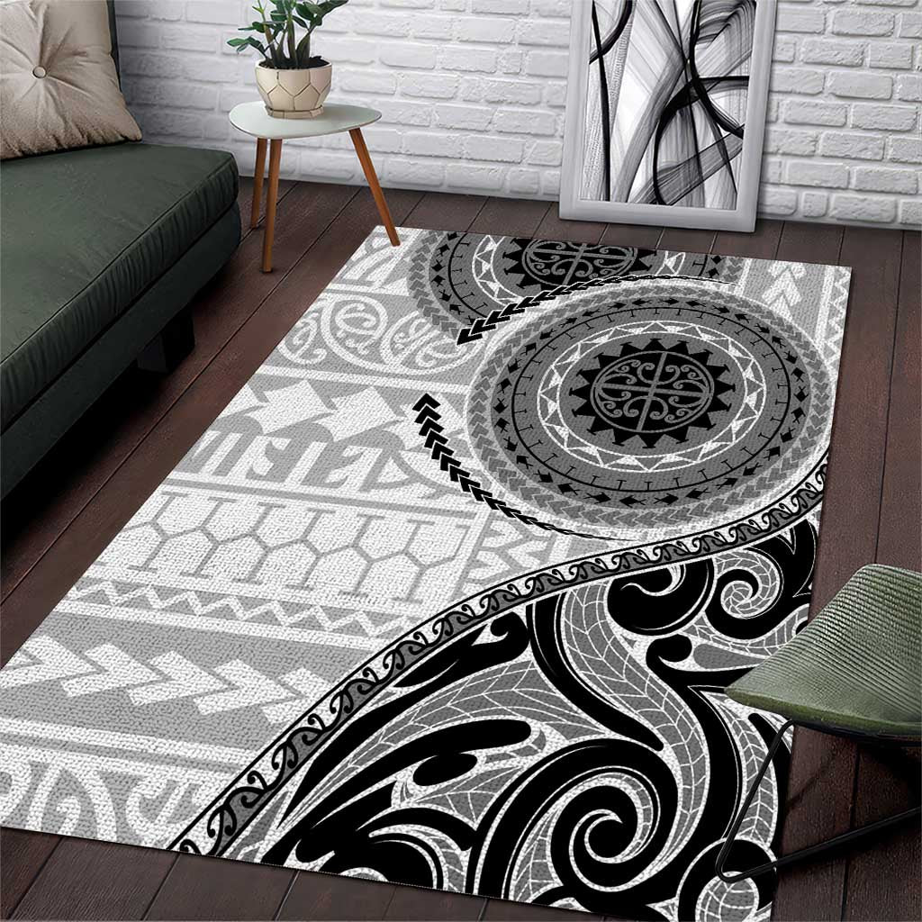 New Zealand White Maori Koru Simple Style Area Rug