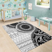 New Zealand White Maori Koru Simple Style Area Rug