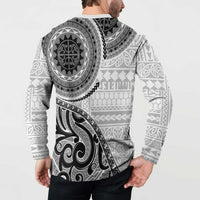 New Zealand White Maori Koru Simple Style Button Sweatshirt