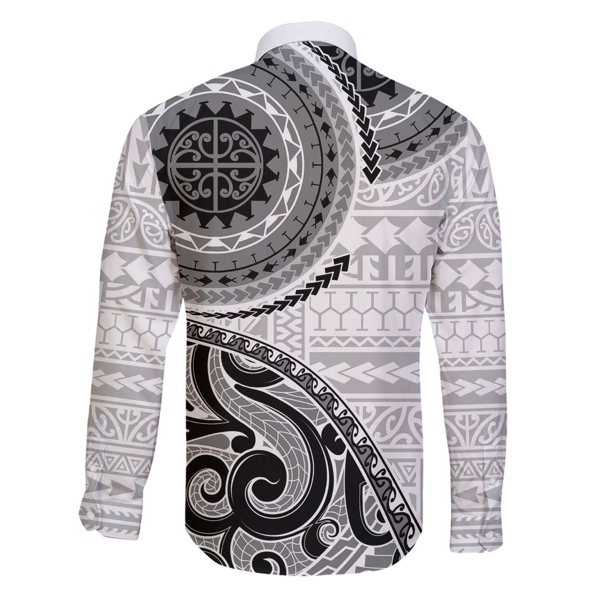 New Zealand White Maori Koru Simple Style Family Matching Off Shoulder Short Dress and Hawaiian Shirt LT05 - Polynesian Pride
