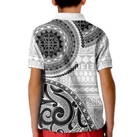 New Zealand White Maori Koru Simple Style Kid Polo Shirt LT05 - Polynesian Pride