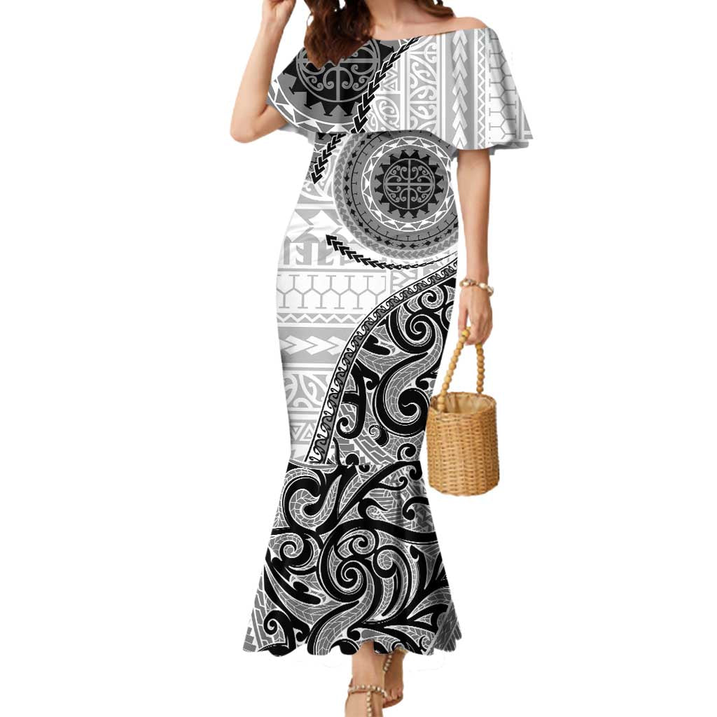 New Zealand White Maori Koru Simple Style Mermaid Dress