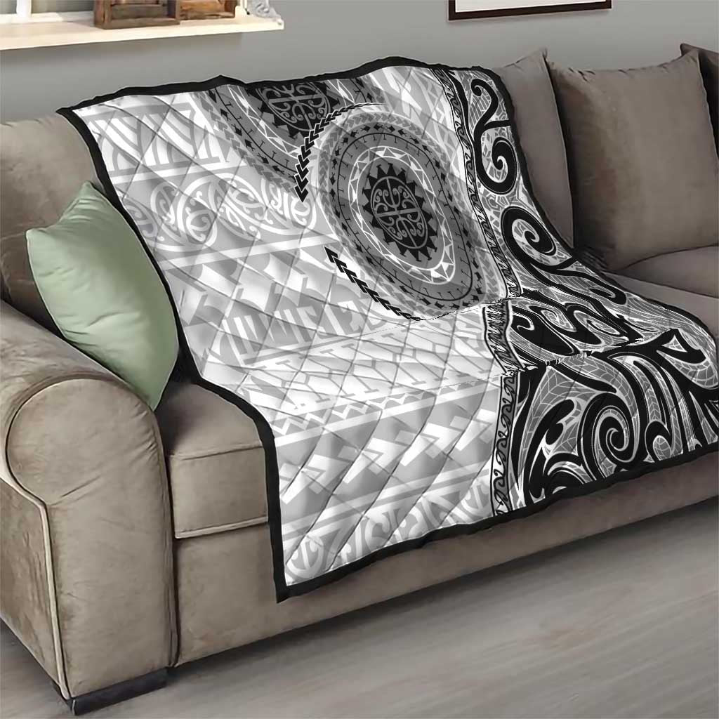 New Zealand White Maori Koru Simple Style Quilt LT05 - Polynesian Pride