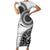 New Zealand White Maori Koru Simple Style Short Sleeve Bodycon Dress