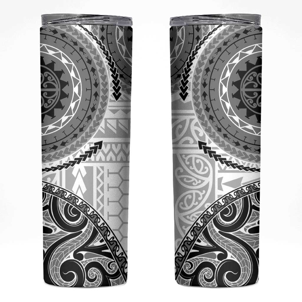 New Zealand White Maori Koru Simple Style Skinny Tumbler LT05 White - Polynesian Pride