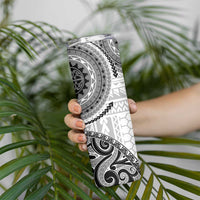 New Zealand White Maori Koru Simple Style Skinny Tumbler LT05 - Polynesian Pride