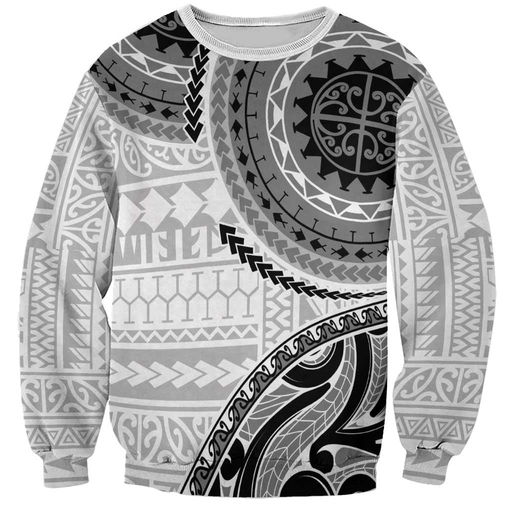 New Zealand White Maori Koru Simple Style Sweatshirt LT05 Unisex White - Polynesian Pride