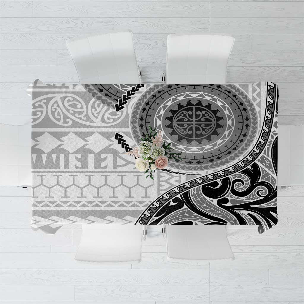 New Zealand White Maori Koru Simple Style Tablecloth LT05 White - Polynesian Pride