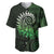 New Zealand Maori Koru Fern Baseball Jersey Spiral Polynesian Style Green