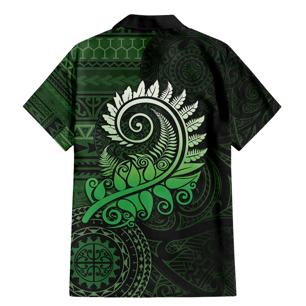 New Zealand Maori Koru Fern Family Matching Mermaid Dress and Hawaiian Shirt Spiral Polynesian Style Green LT05 - Polynesian Pride