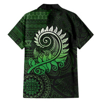 New Zealand Maori Koru Fern Family Matching Tank Maxi Dress and Hawaiian Shirt Spiral Polynesian Style Green LT05 - Polynesian Pride