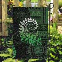 New Zealand Maori Koru Fern Garden Flag Spiral Polynesian Style Green