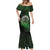 New Zealand Maori Koru Fern Mermaid Dress Spiral Polynesian Style Green