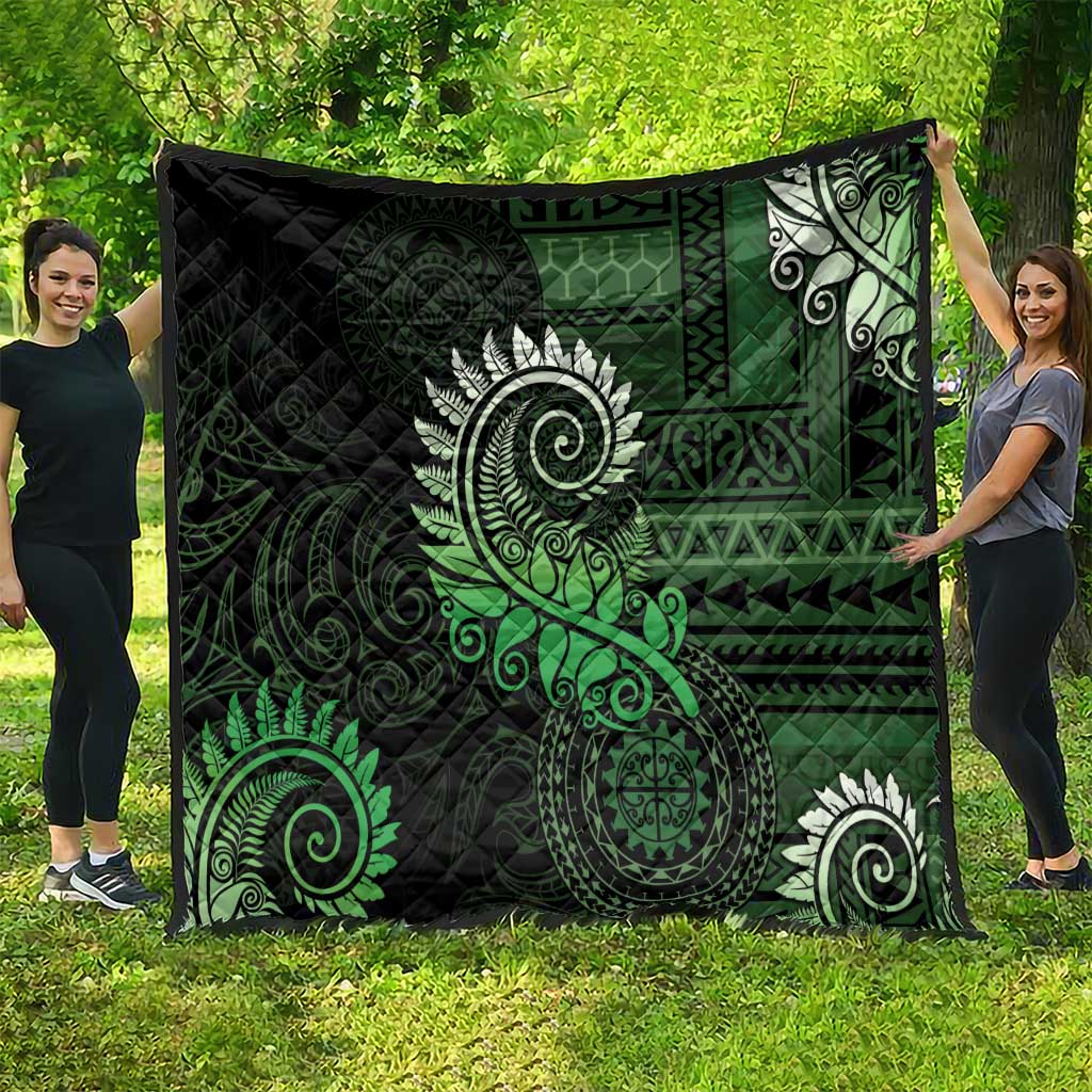 New Zealand Maori Koru Fern Quilt Spiral Polynesian Style Green LT05 - Polynesian Pride