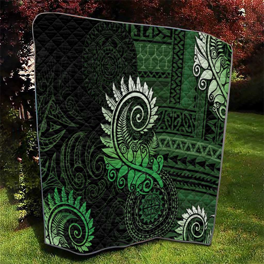 New Zealand Maori Koru Fern Quilt Spiral Polynesian Style Green LT05 - Polynesian Pride