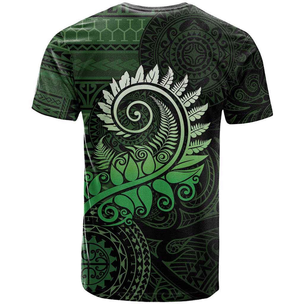 New Zealand Maori Koru Fern T Shirt Spiral Polynesian Style Green LT05 - Polynesian Pride