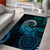 New Zealand Maori Koru Fern Area Rug Spiral Polynesian Style Aqua Gradient