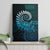 New Zealand Maori Koru Fern Canvas Wall Art Spiral Polynesian Style Aqua Gradient