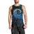 New Zealand Maori Koru Fern Men Tank Top Spiral Polynesian Style Aqua Gradient