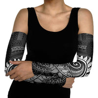 New Zealand Maori Koru Fern Arm Sleeves Spiral Polynesian Style Gray - Polynesian Pride