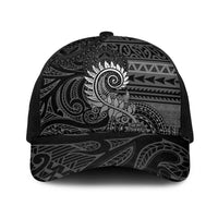 New Zealand Maori Koru Fern Baseball Net Cap Spiral Polynesian Style Gray - Polynesian Pride