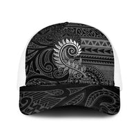 New Zealand Maori Koru Fern Baseball Net Cap Spiral Polynesian Style Gray - Polynesian Pride