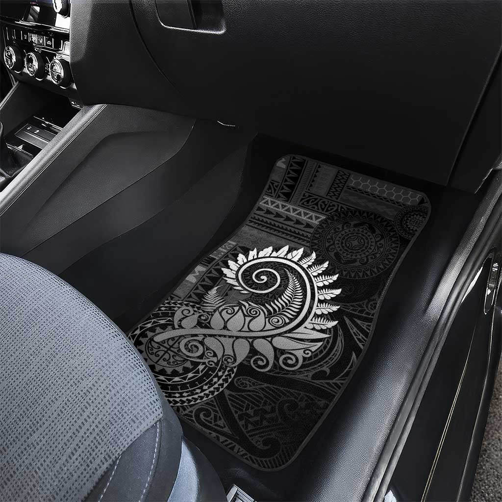 New Zealand Maori Koru Fern Car Mats Spiral Polynesian Style Gray LT05 - Polynesian Pride
