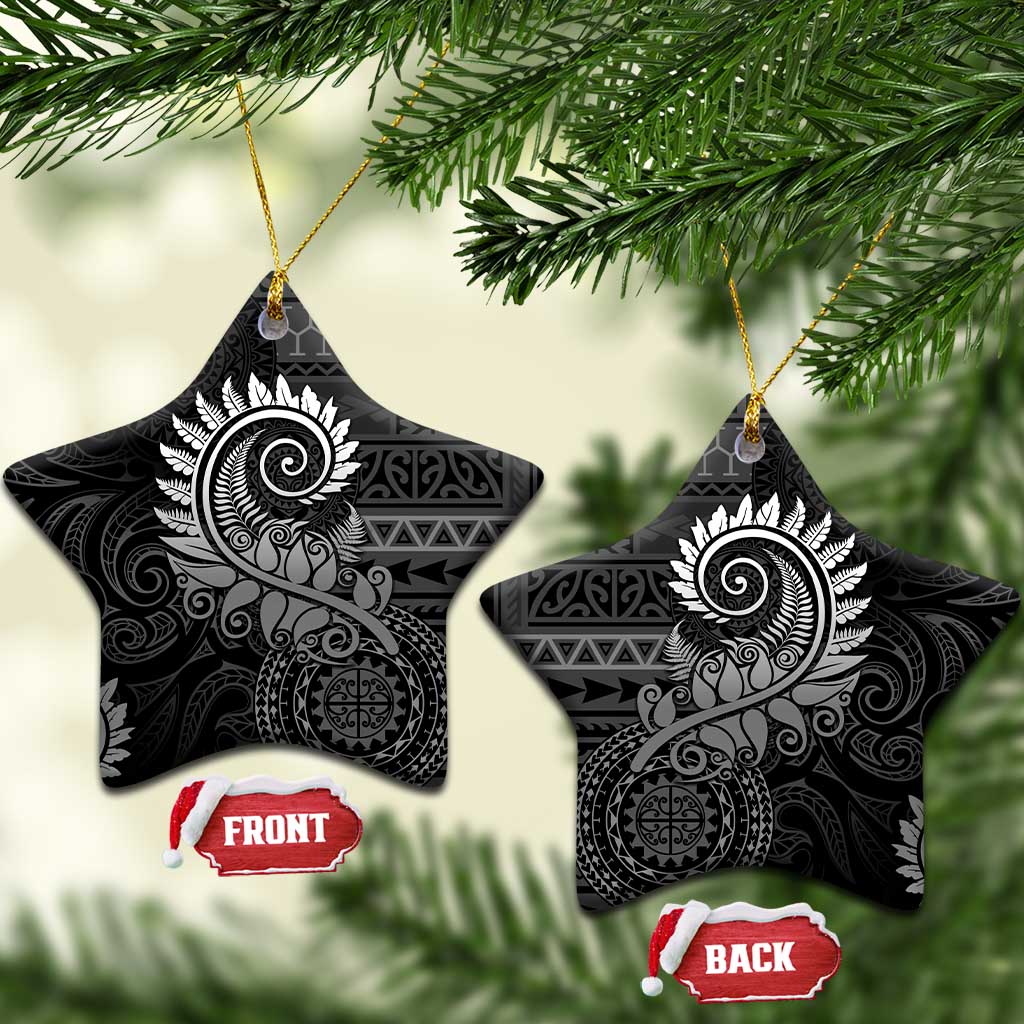New Zealand Maori Koru Fern Ceramic Ornament Spiral Polynesian Style Gray