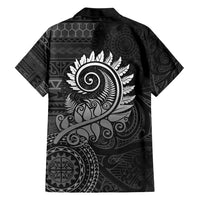 New Zealand Maori Koru Fern Family Matching Short Sleeve Bodycon Dress and Hawaiian Shirt Spiral Polynesian Style Gray LT05 - Polynesian Pride