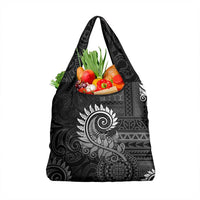 New Zealand Maori Koru Fern Grocery Bag Spiral Polynesian Style Gray