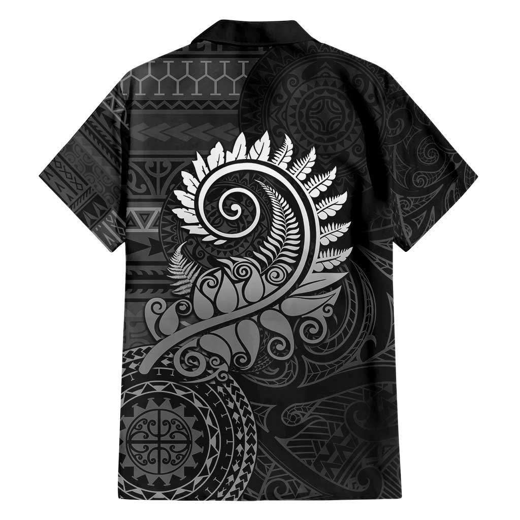 New Zealand Maori Koru Fern Hawaiian Shirt Spiral Polynesian Style Gray LT05 - Polynesian Pride