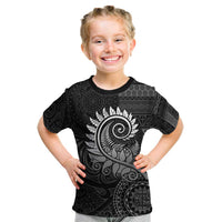 New Zealand Maori Koru Fern Kid T Shirt Spiral Polynesian Style Gray LT05 Gray - Polynesian Pride