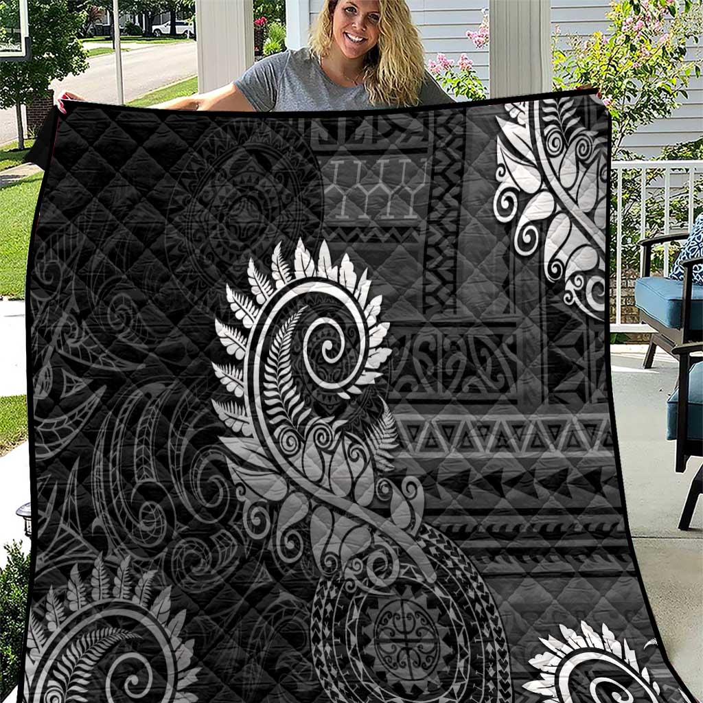 New Zealand Maori Koru Fern Quilt Spiral Polynesian Style Gray LT05 Gray - Polynesian Pride