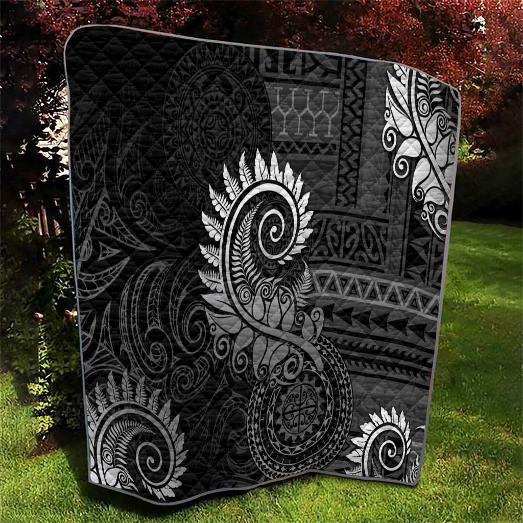 New Zealand Maori Koru Fern Quilt Spiral Polynesian Style Gray LT05 - Polynesian Pride