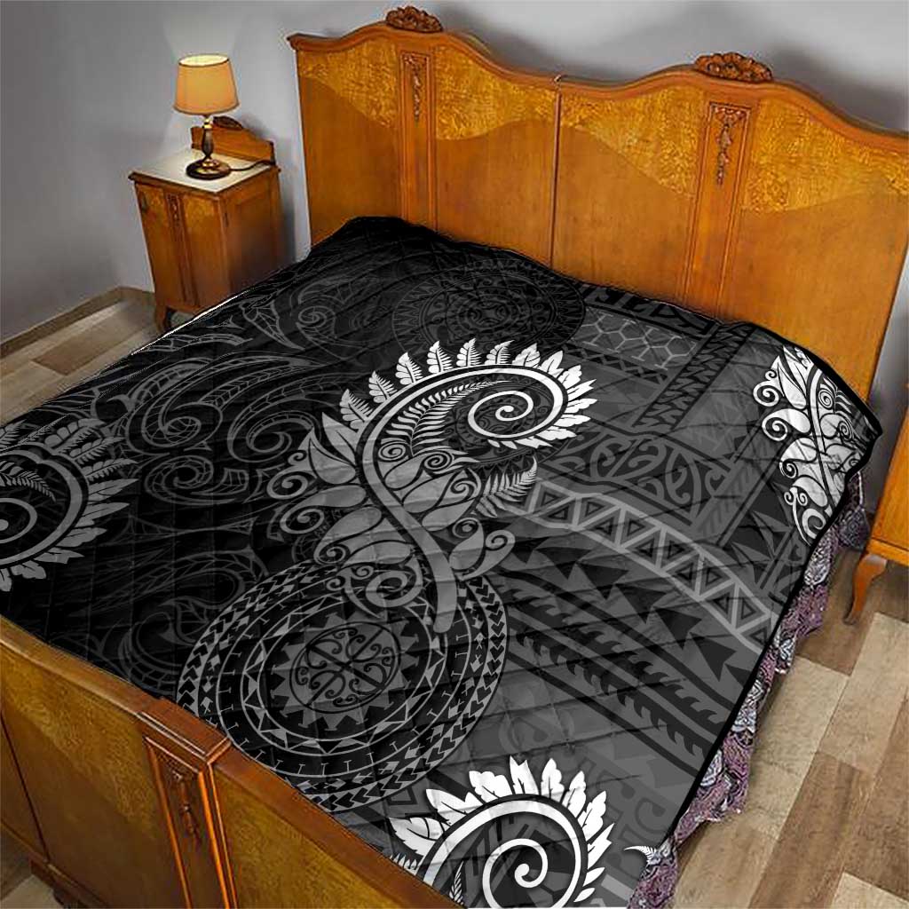 New Zealand Maori Koru Fern Quilt Spiral Polynesian Style Gray LT05 - Polynesian Pride