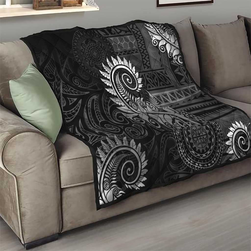 New Zealand Maori Koru Fern Quilt Spiral Polynesian Style Gray LT05 - Polynesian Pride